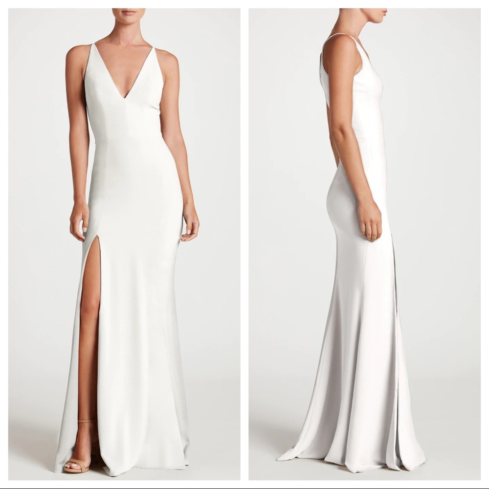 NEW Dress the Population Iris Gown in Off White - Picture 2 of 13
